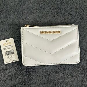 Michael Kors Jet Set Travel Coin Pouch - color optic white - NWT